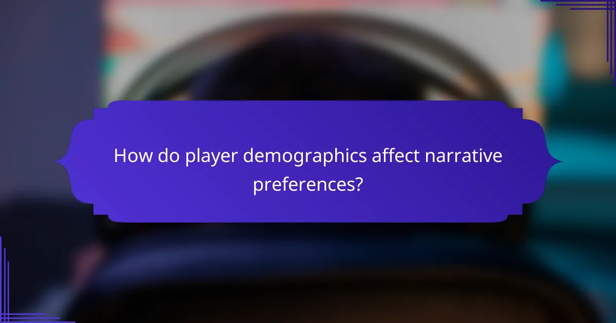 How do player demographics affect narrative preferences?