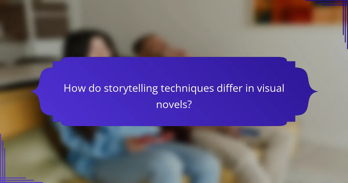 How do storytelling techniques differ in visual novels?