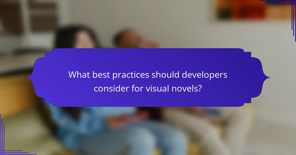 What best practices should developers consider for visual novels?