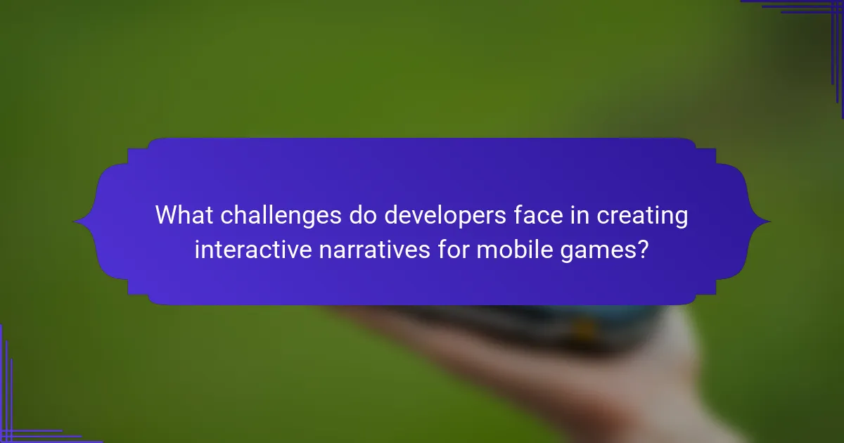 What challenges do developers face in creating interactive narratives for mobile games?