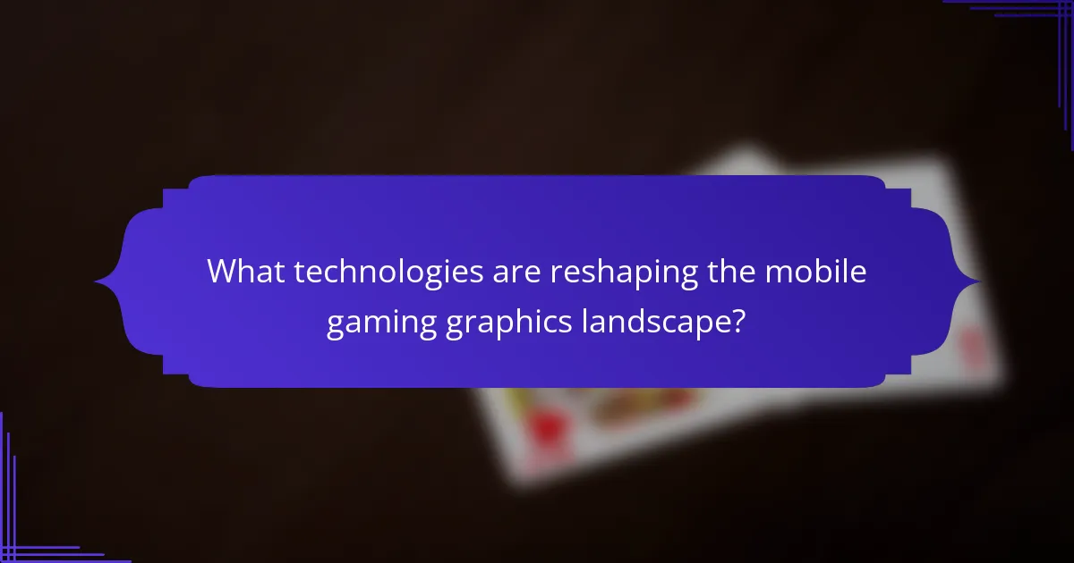 What technologies are reshaping the mobile gaming graphics landscape?