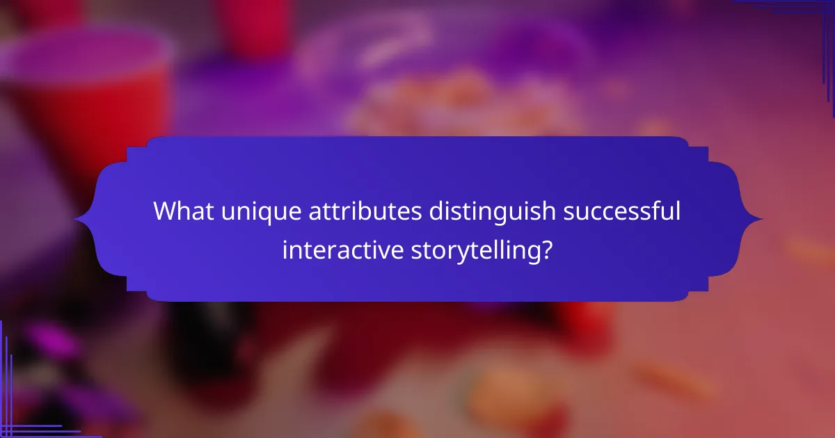 What unique attributes distinguish successful interactive storytelling?